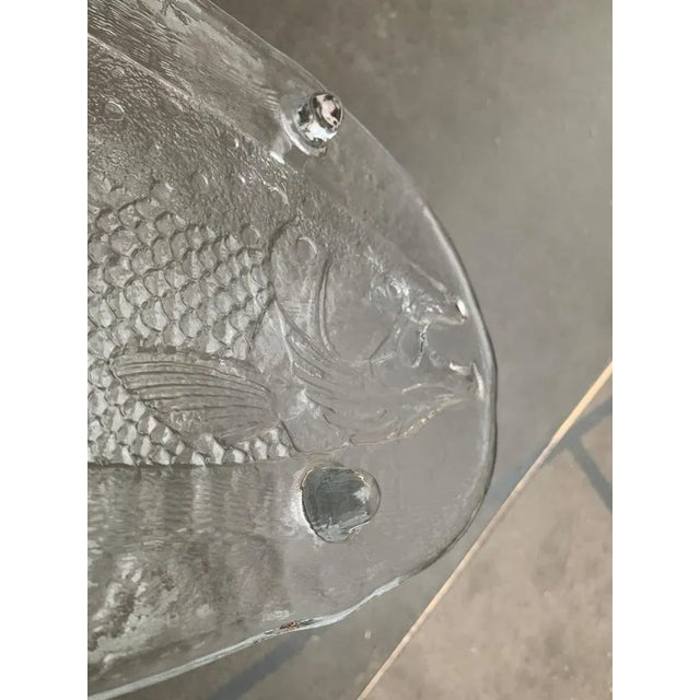 Large Vintage Swedish Glass Fish Plate from Pukeberg Glass For Sale - Image 8 of 18