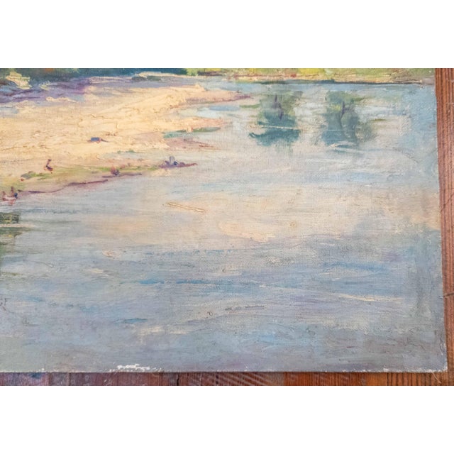 20th Century American Impressionist Shoreline Landscape Painting by w.h. Partridge For Sale In New York - Image 6 of 11