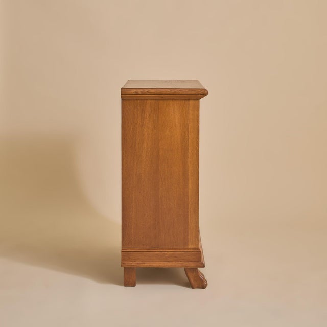 Wood French Cerused Oak Parchment Cabinet in the Style of Jean-Charles Moreux, 1940s For Sale - Image 7 of 11