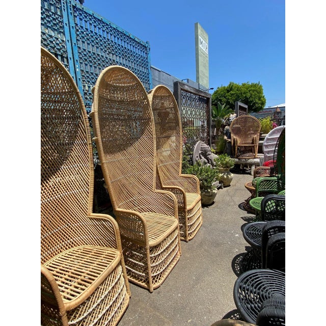 Tall Back Wicker Scoop Chair | Chairish