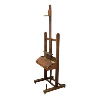 English Adjustable Wood Artist Easel For Sale