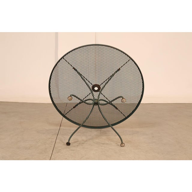 Vintage Wrought Iron Round Patio Table And Four Chairs Set For Sale - Image 15 of 18