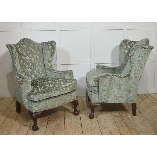 Early 20th Century Wingback Armchairs, Set of 2 For Sale - Image 5 of 7