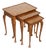 Art Deco Burr Walnut Nesting Tables with Queen Anne Legs, 1920s, Set of 3 For Sale