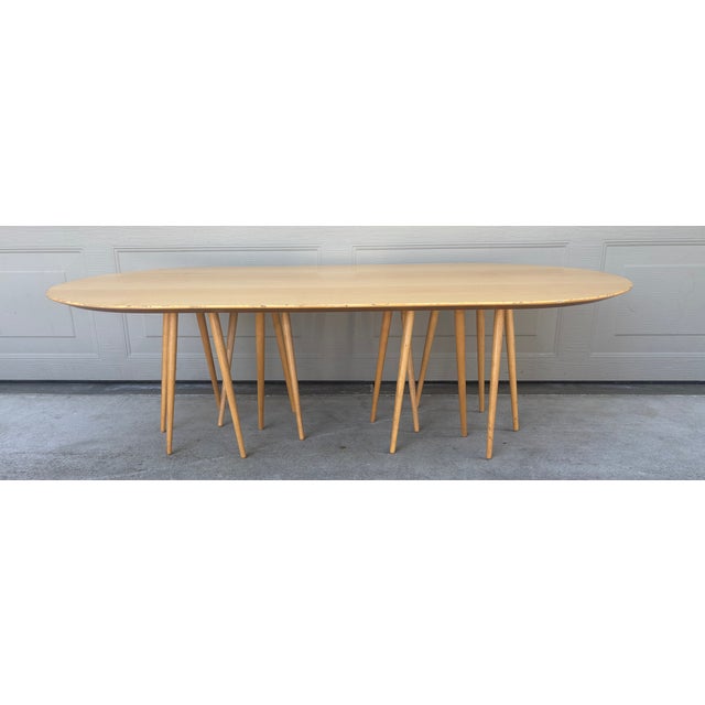 DESCRIPTION: Great Knoll Studios "toothpick" cactus birch oval coffee table designed by Lawrence Laske. Produced in 1998....