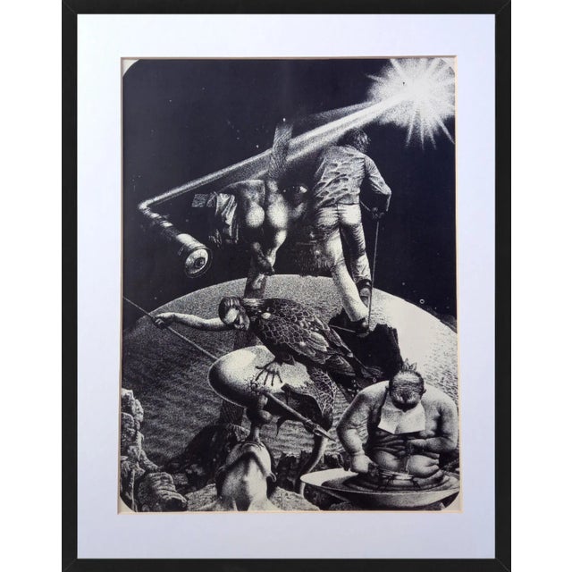 1960s #1960s Framed Surrealist Etchings Collector Gallery Wall- Set of 2 For Sale - Image 5 of 10