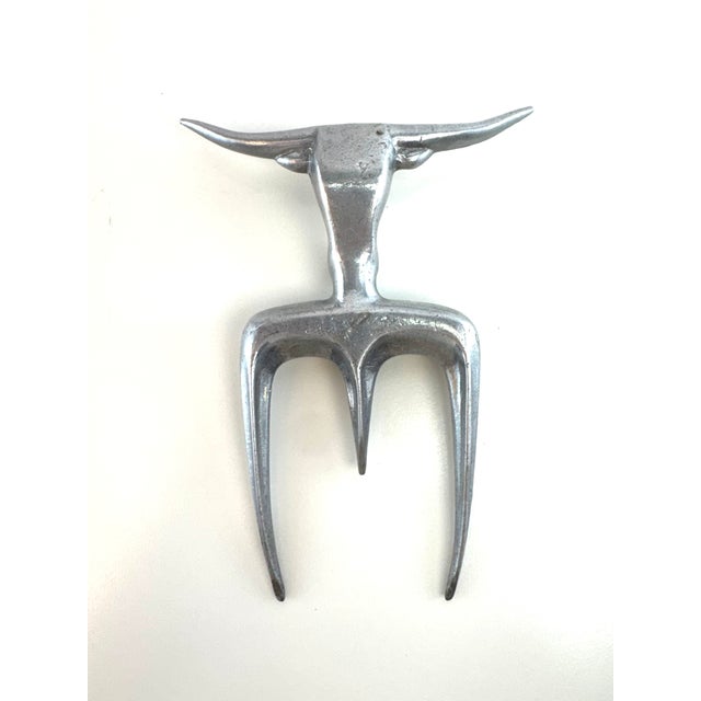 Vintage Cast Aluminum Longhorn Steer Carving & Serving Fork For Sale - Image 9 of 9