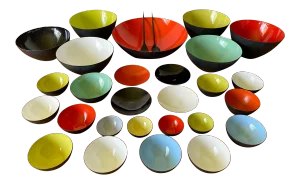 Herbert Krenchel Krenit Enamel Steel Bowl Collection - 27 Piece Set