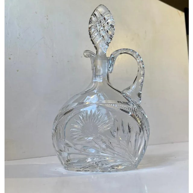 Mid-Century Modern French Cut Crystal Decanter from Cristal De Lorraine, 1950s For Sale - Image 3 of 13