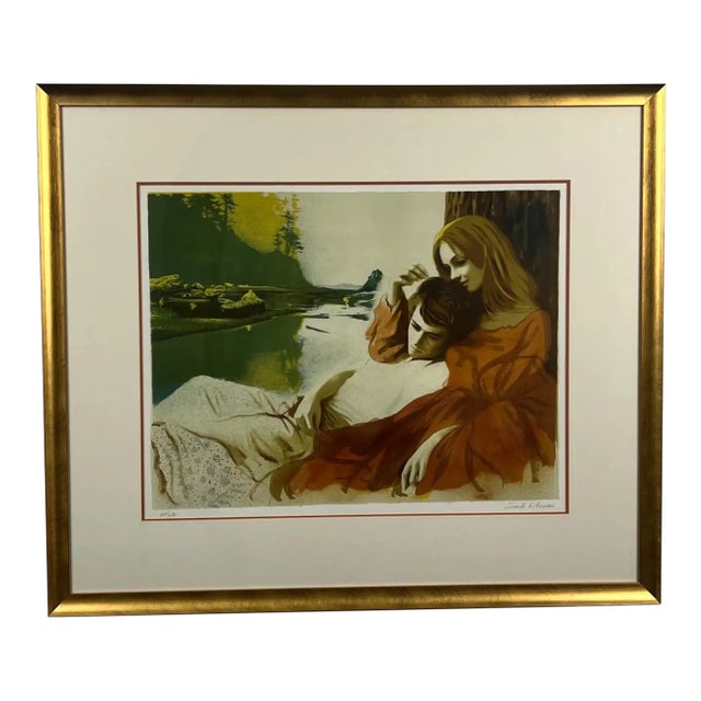 Sandu Liberaman "Tender Love" Lithograph Hand Signed , Numbered and Framed 1960's For Sale