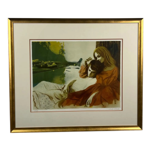 Sandu Liberaman "Tender Love" Lithograph Hand Signed , Numbered and Framed 1960's