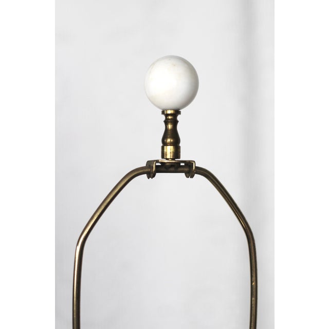 1960s Very Large Burlwood Lamp With Green Pleated Shade For Sale - Image 6 of 13