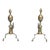 Tall Antique Early 19th Century American Federal Lemon Top Brass Andirons Circa 1810 - a Pair For Sale