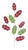 Glittered Fabric Holly Spray (Set of 6) For Sale