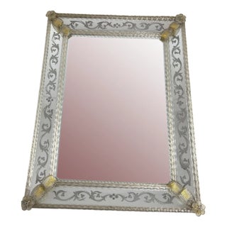 Mid-Century Venetian Wall Mirror in Murano Glass, 1960s For Sale