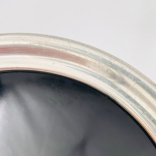 Metal Vintage Lenox Pewter and Black Lucite 7.5" Diameter Tray For Sale - Image 7 of 9