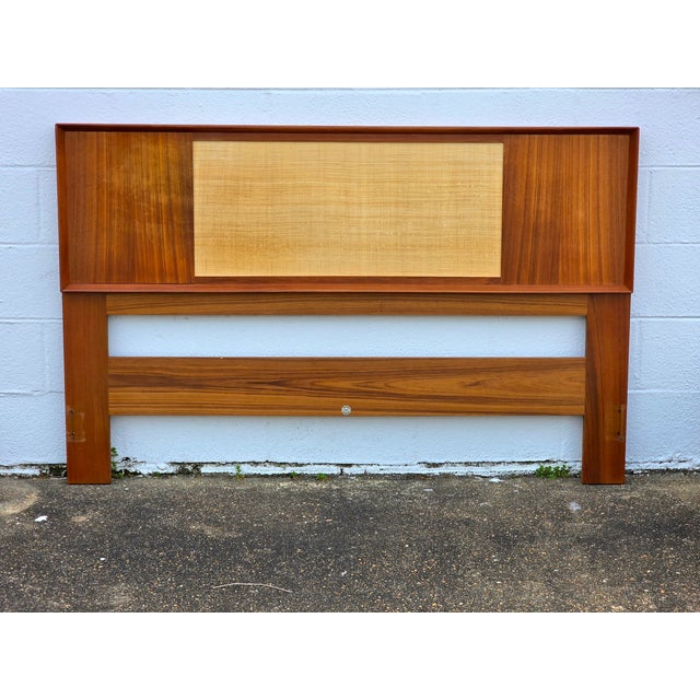 1950s Danish Modern Teak & Cane Headboard by Sven Madsen for Falster For Sale - Image 5 of 7