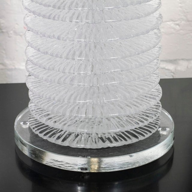 Pair of stacked Murano glass disk lamps For Sale In New York - Image 6 of 8