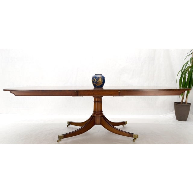 Single Pedestal One Leaf Oval Banded Dining Table 8 Regency Chairs Set MINT! DIMENSIONS table: 52 x 84 × 30 leaf: 1 × 22...