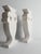 Silver Vintage Flattened White Ceramic Urn Vases, 1980s, Set of 2 For Sale - Image 8 of 14