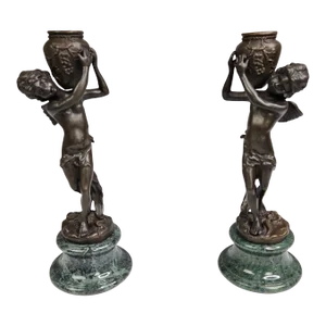 Mid 19th Century Edward Drouot Bronze Cherubs - a Pair