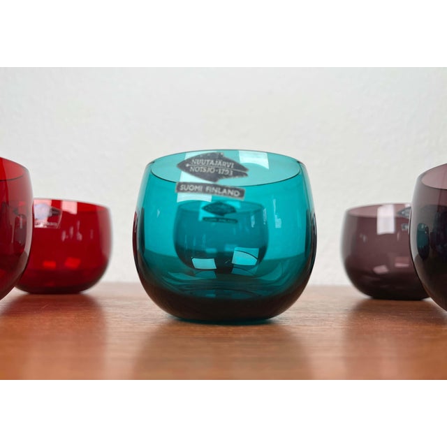 Glass Mid-Century Modern Drinking Glasses from Nuutajärvi Notsjö, Finland, 1960s, Set of 6 For Sale - Image 7 of 18