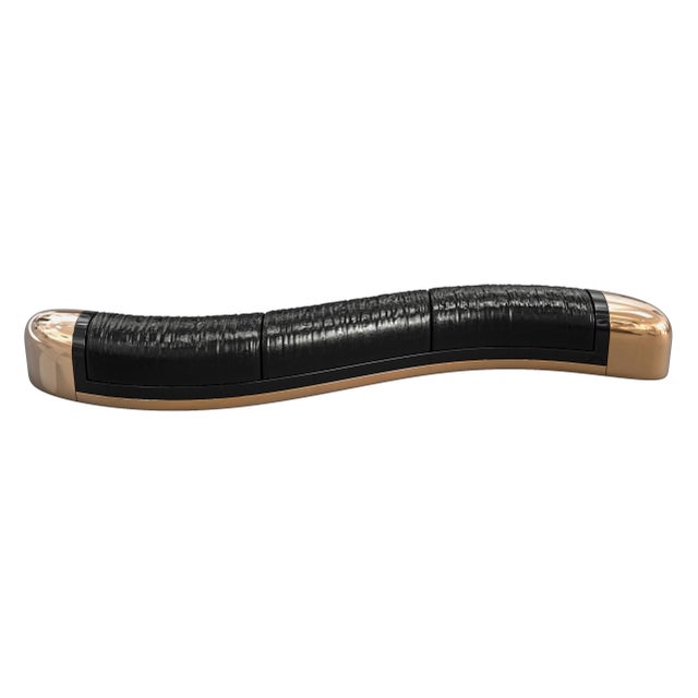 "Amendola" Bench, Bronze, Stainless Steel Details, Tailor made Leather Bizimyer Furniture. Unmatched. Unrivalled. Designed...
