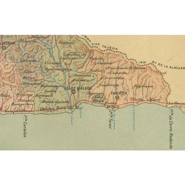Map of Málaga, 1901 For Sale - Image 4 of 8