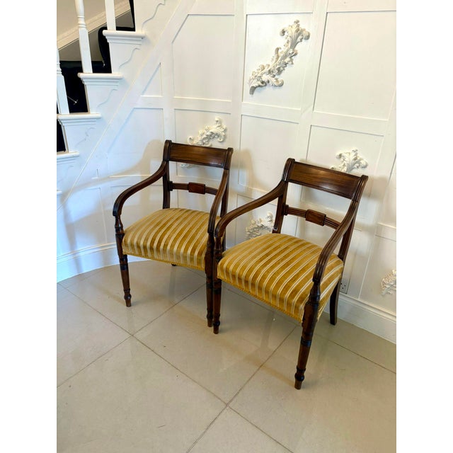 Set of Antique George III Mahogany Desk Chairs, 1800 For Sale - Image 3 of 13