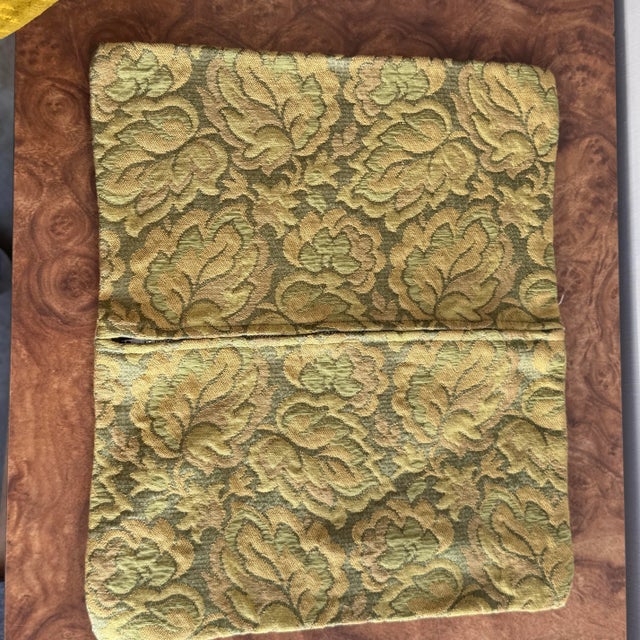 1960s Green and Gold Jacquard Pillow Cover For Sale In Columbia, SC - Image 6 of 8