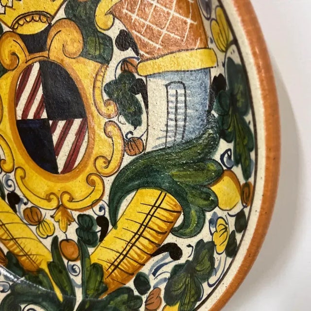 1990s Italian Hand-Painted Ceramic Platter - Coat of Arms II For Sale In Dallas - Image 6 of 10