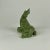 Mid-Century Modern Vintage Ceramic Avocado Green Dog Sculpture in Geometric Form For Sale - Image 3 of 12