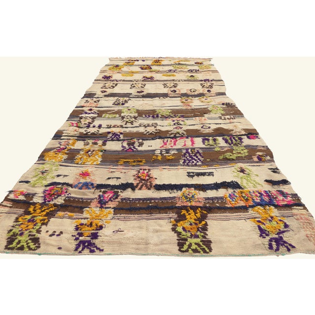 Tribal Vintage Taznakht Glaoui Moroccan Rug, 03'10 X 11'03 For Sale - Image 3 of 10