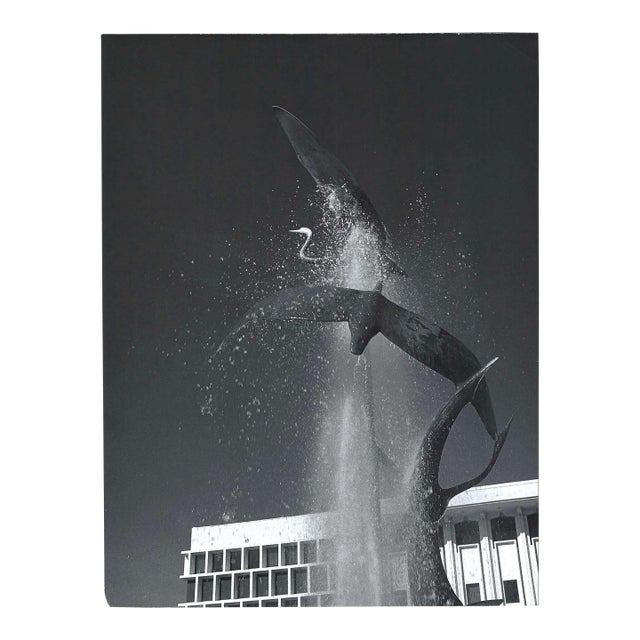1970s Pasadena Egret Fountain Photograph by Don Ware For Sale