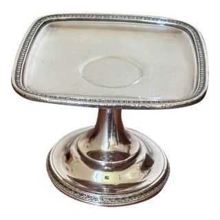1940s Hotel Silver Plate Rare Platter Pedestal Candy Dish, “The Roosevelt Nyc” For Sale