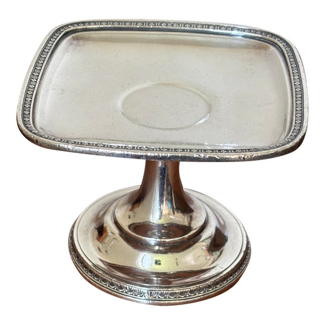 1940s Hotel Silver Plate Rare Platter Pedestal Candy Dish, “The Roosevelt Nyc” For Sale
