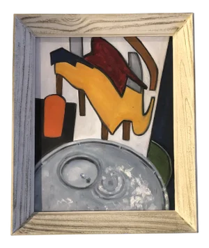 Vintage Modernist Abstract Still Life Painting Vintage Frame 1970’s