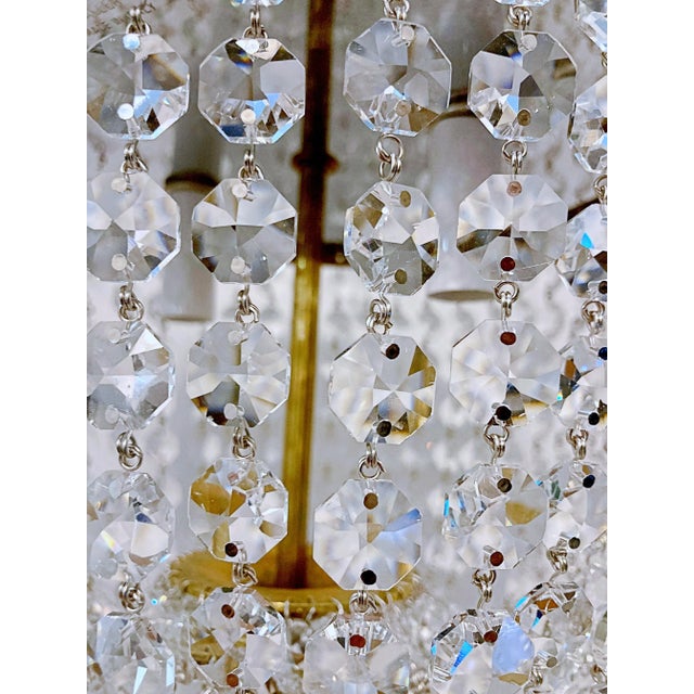 1950s Italian Brass Basket Chandelier For Sale In New York - Image 6 of 10