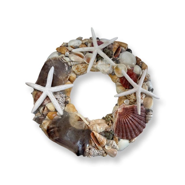 Arts & Crafts Vintage Round Frames With See Shells- A Pair For Sale - Image 3 of 6