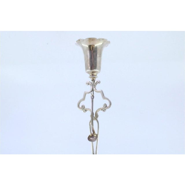 Silver Toothpick Holder with Cut Glass Spice Containers For Sale - Image 4 of 8