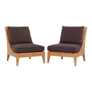 Jacques Garcia for McGuire Mid Century Woven Raffia Lounge Chairs - Pair