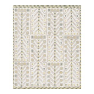 Rug & Kilim’s Scandinavian Style Rug in Off-White and Beige Geometric Patterns - 5x7 For Sale