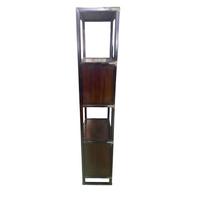 Brown Old Circa 1930's Korean Book Shelf Etagere 66" H For Sale - Image 8 of 8