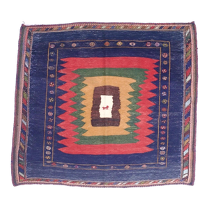 Antique Persian Tribal Kilim Rug 4'5" X 4’11”