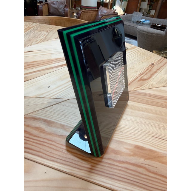 Rede Guzzini Rede Guzzini Black and Green Picture Frame With Original Box For Sale - Image 4 of 7