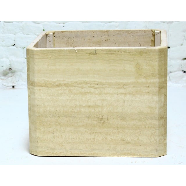 Octagonal Italian travertine coffee table from the 1970s.