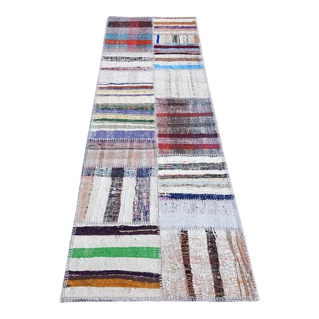 Bohemian Vintage Wool Kilim Runner For Sale