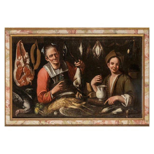 Francisco López Caro, FEMALE POULTERER, Oil on Canvas For Sale - Image 7 of 7