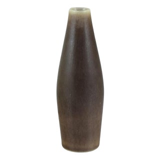 Slender Ceramic Vase with Hare Fur Glaze by Per Linnemann-Schmidt for Palshus, 1960s For Sale