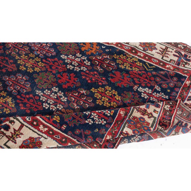 Late 19th Century 19th Century North West Persian Botanic Handwoven Wool Rug For Sale - Image 5 of 9